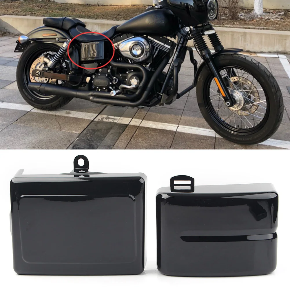 

Glossy Black Motorcycle Battery Side Covers For Harley Dyna Fat Street Bob Super Wide Glide Switchback 2006-2017