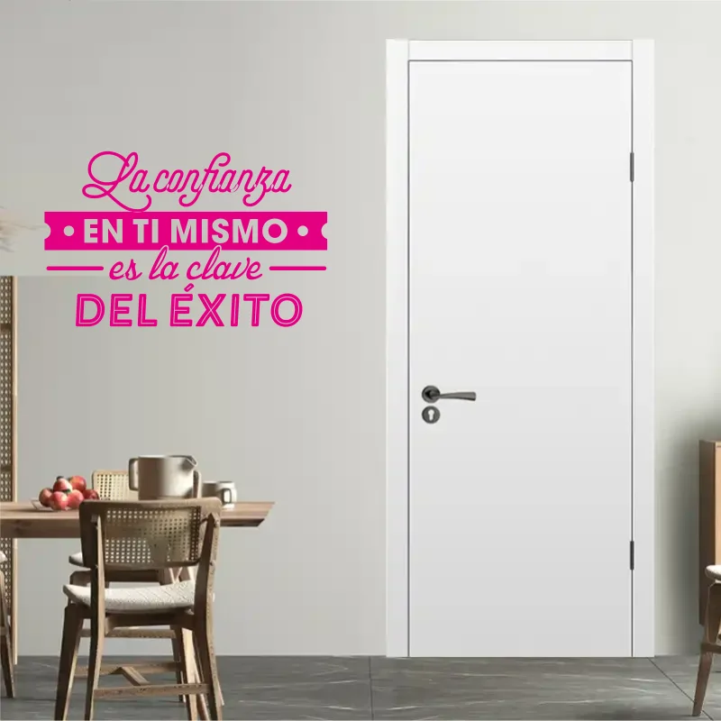 Spanish Inspirational Quote Vinyl Wall Stickers La Confianza En Ti Mismo Wall Decals For Kids Room Art Decor #536