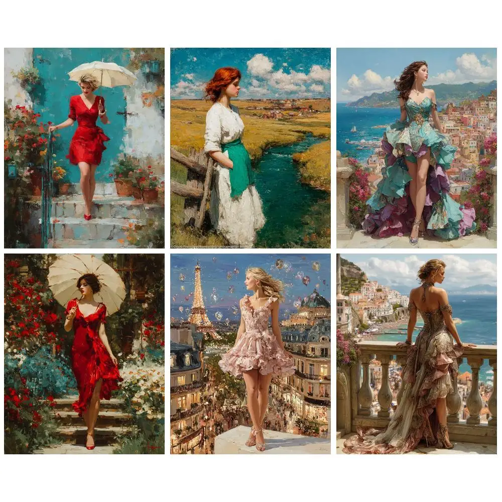 

GATYZTORY Picture By Number Girl Kits Home Decor Painting By Numbers Figure Drawing On Canvas HandPainted Art DIY Gift