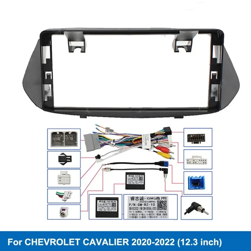 

Для CHEVROLET CAVALIER 2020-2022 12,3-дюймовый автомобильный радиоприемник Fascias Android GPS MP5 стереоплеер 2 Din головное устройство панель приборной панели отделка рамки