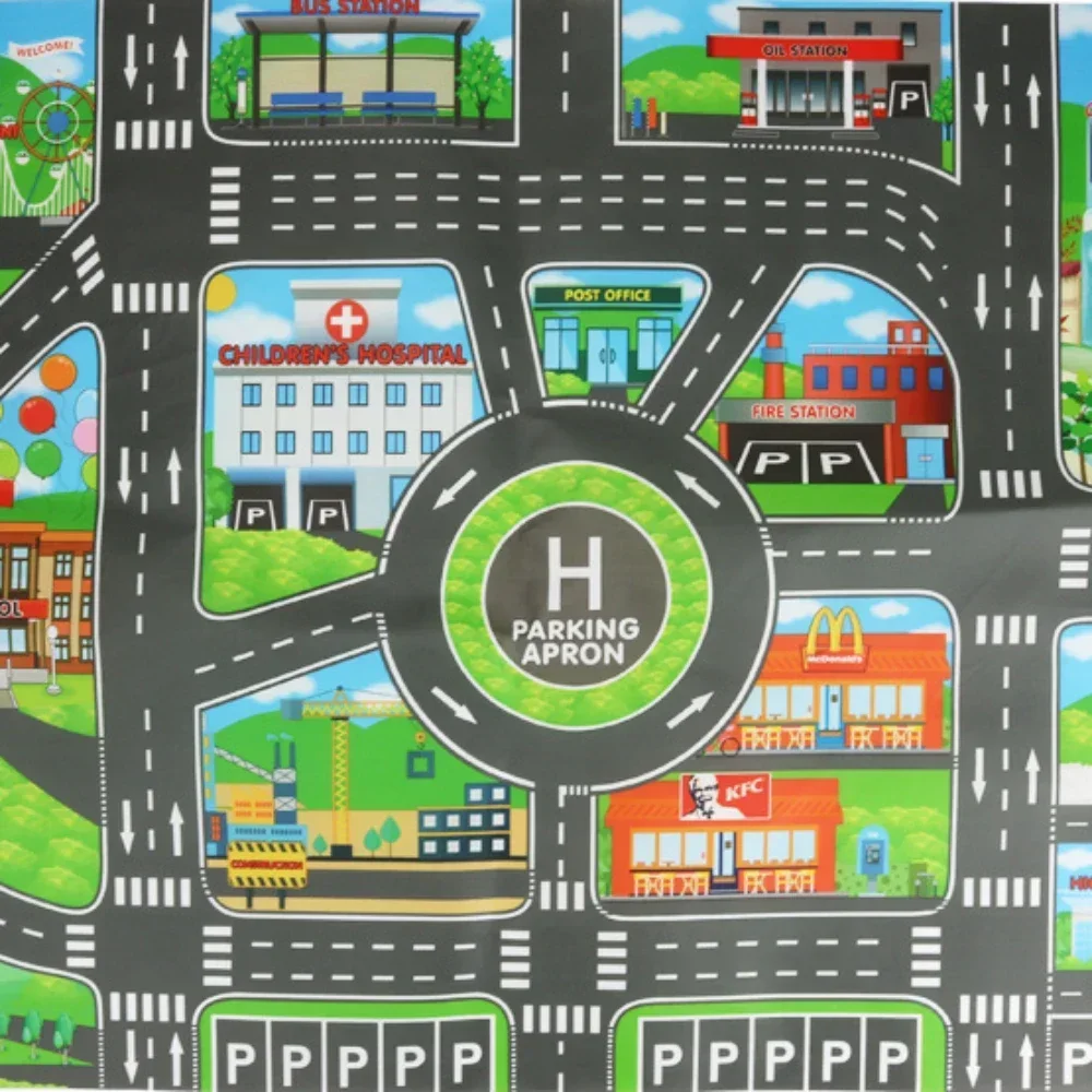 Baby Play Mat City Traffic Car Park Parking Lot Kids Playmat Kids Rug Boy Girl Educational Toys for Children Map Baby Play Mat