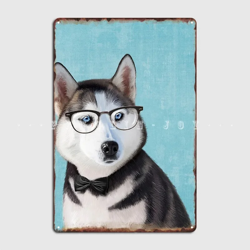 Mr Siberian Husky Metal Plaque Poster Cinema Living Room Kitchen Funny Painting Décor Tin Sign Poster