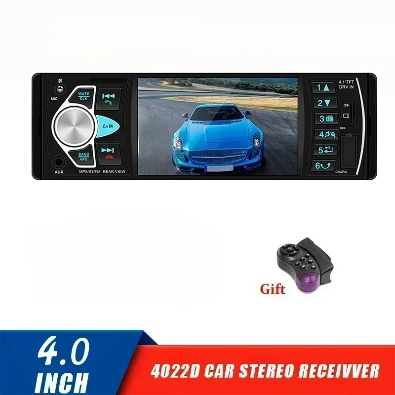 Car Radio 1 Din 4.1 Inch FM Audio Stereo Player Bluetooth Autoradio Support Rearview Camera Steering Wheel Contral