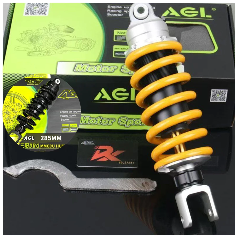 AGL 285mm Motorcycle Middle Rear Shock Absorber Preload Damping Adjustable For Kawasaki Yamaha HUSKY/DRG/MMBCU/KRV/FORCE/MBP150