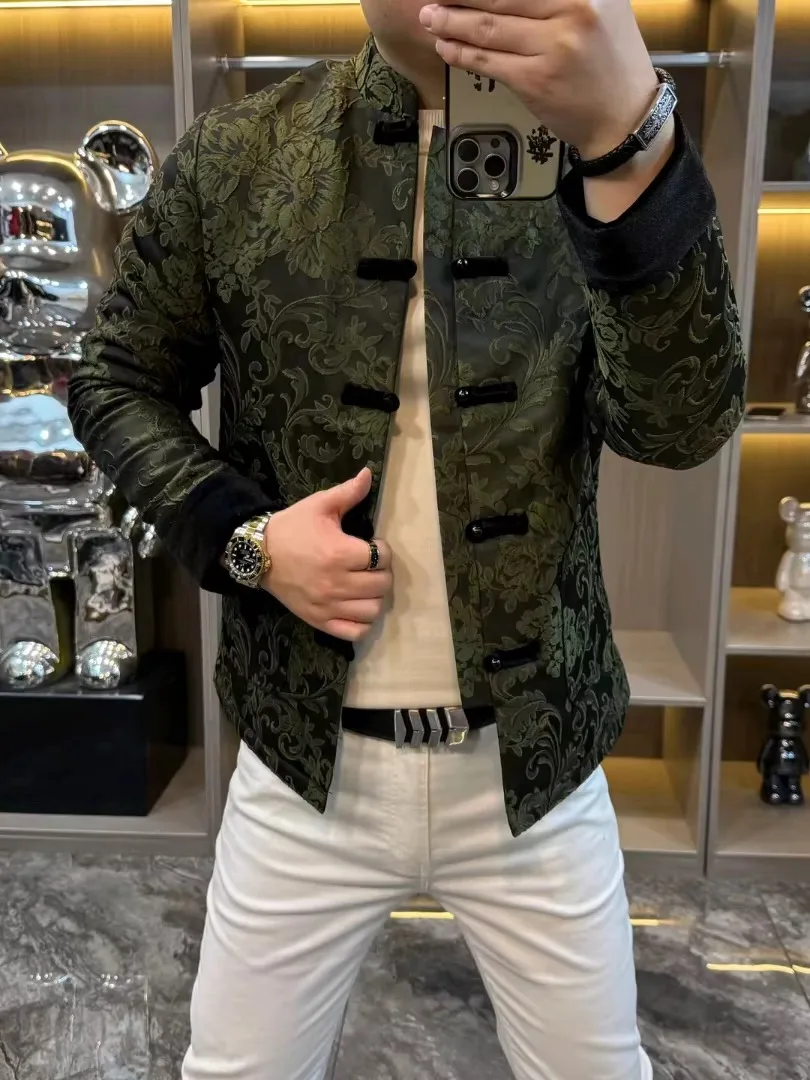 

Мужская новая осенне-зимняя ветровка, костюм Тан, национальная трендовая верхняя одежда, универсальная высококачественная персонализированная одежда Haome