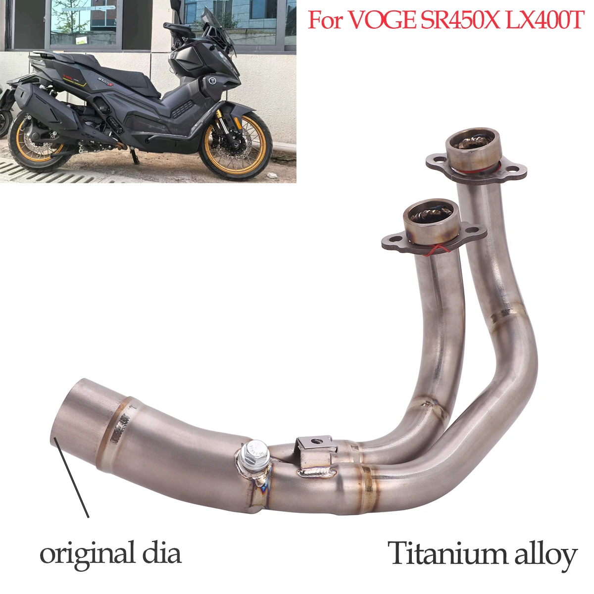 voge-sr450x-lx400t-2026年式バイク用、排気フロントリンクパイプ、スリップオン式、排気ヘッダーパイプ、エスケープシステム、sr450x排気パイプ。