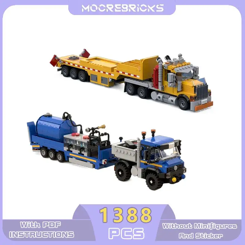 

Городской инженерный строительный грузовик, прицеп, многофункциональный грузовик MOC, строительный блок, сборная модель, кирпичи, игрушки для мальчиков