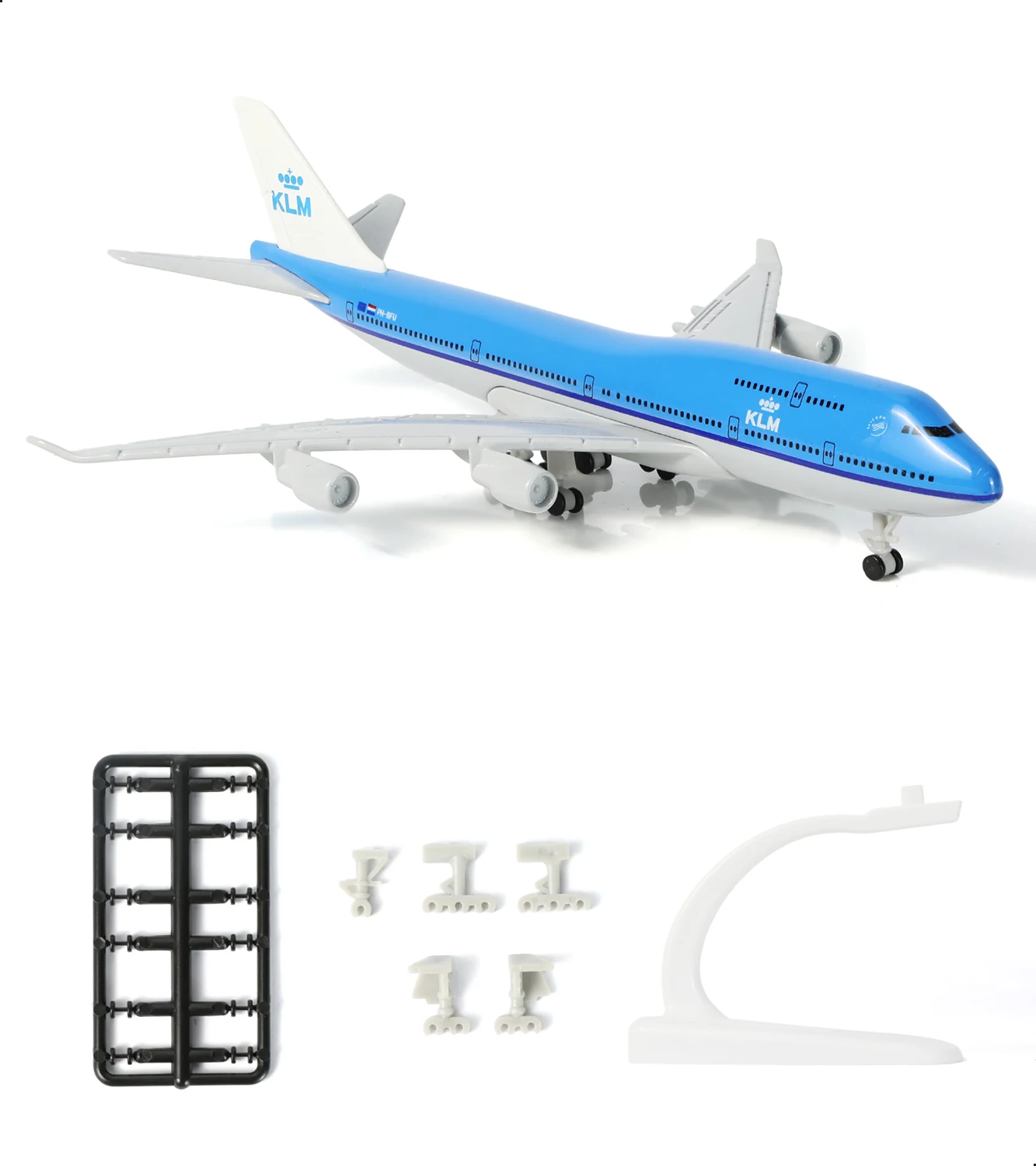 Modelo de Avión Boeing 747 a Escala 1:400, Holandés, con Base y Ruedas, Decoración Coleccionable para Entusiastas de la Aviación, Regalo de Navidad o Cumpleaños para Hombres