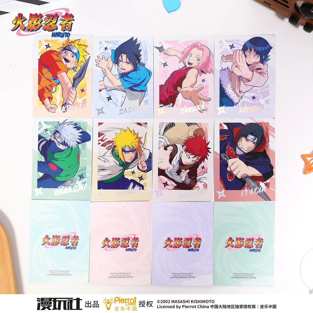 Naruto Uchiha Sasuke Sakura Gaara Hyuga Neji Nara Temari Official Authorization Polka Dot Series Photographic Paper 12pcs/set