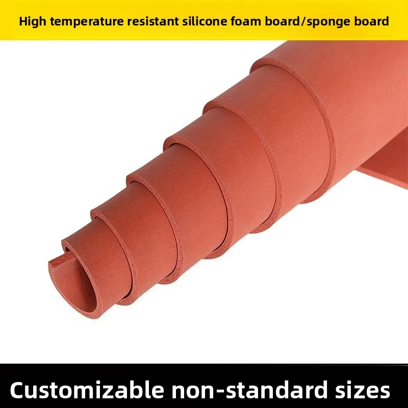 

High Temperature Resistant Silicone Foam Sheet Red Sealing Gasket Shock Absorbing Sponge Pad