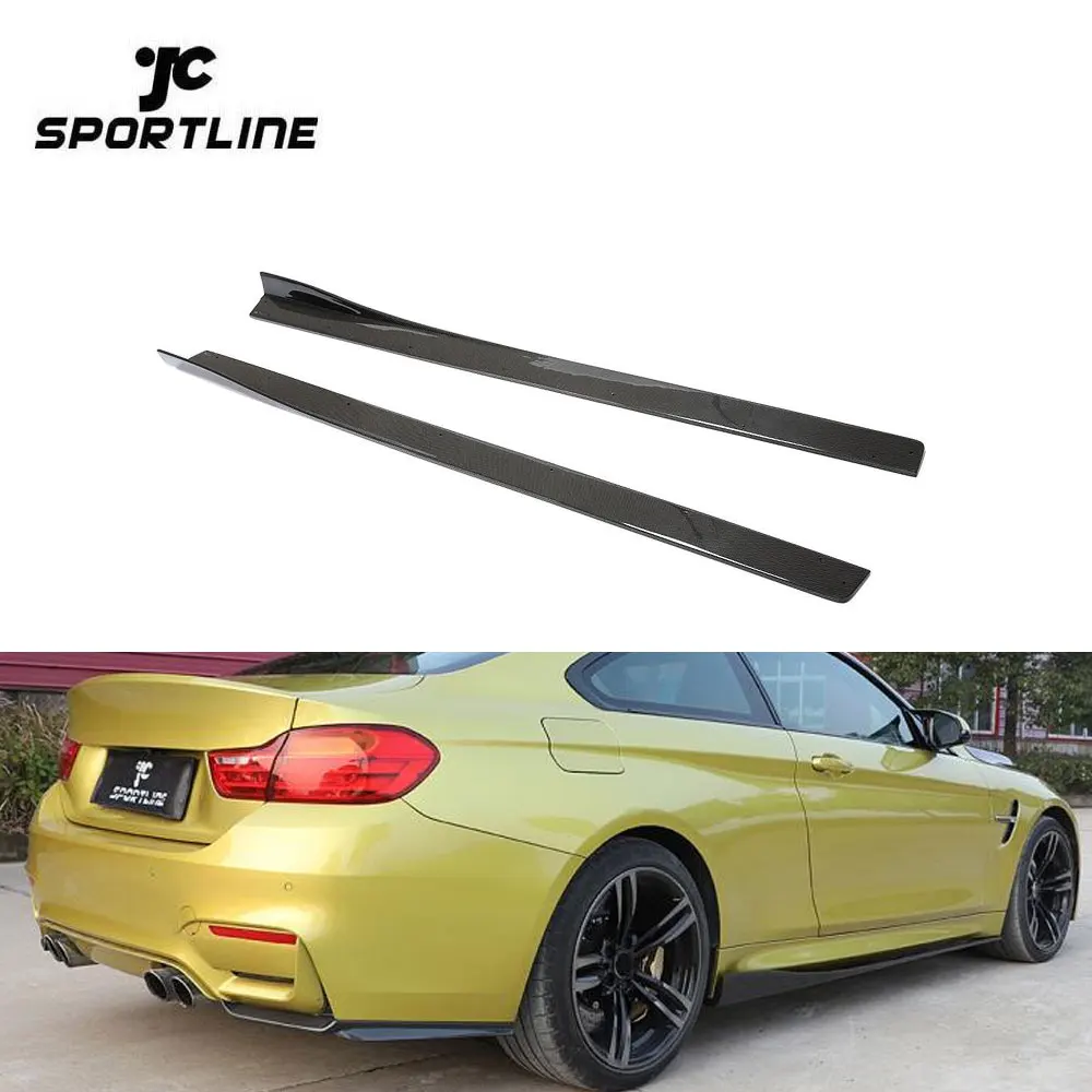 

JCSPORTLINE Carbon Fiber Side Skirts Extensions For BMW F82 M4 Sedan Coupe 2015 2016 2017