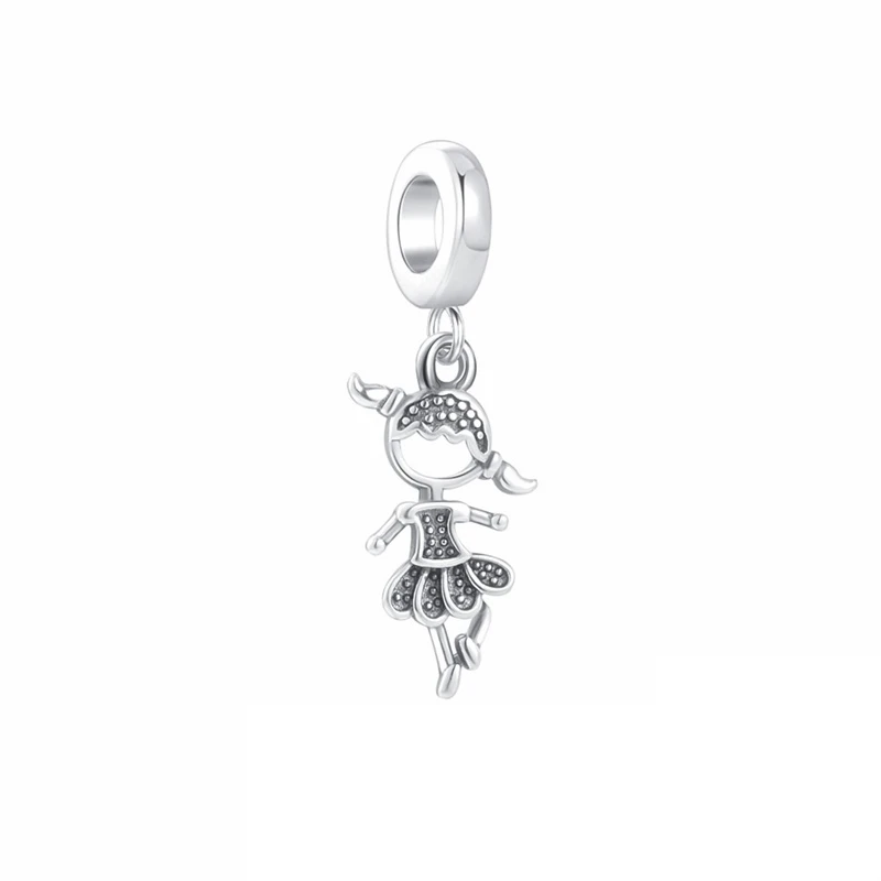 NEW Embracing Angels & Little Girl Little Boy Dangle Charm Bead Fit Original 925 Sterling Silver Bracelet DIY Women Jewelry Gift