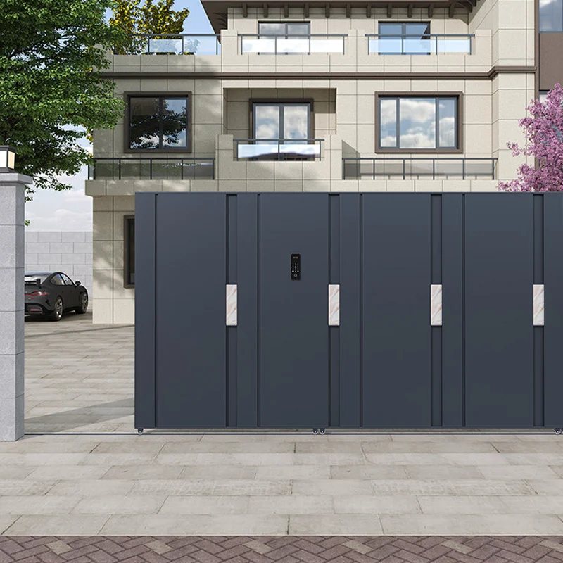 High Quality Smart Aluminum Sliding Courtyard Villa Gates Modern Style Automatic Opening for Apartment Entry Hotel
