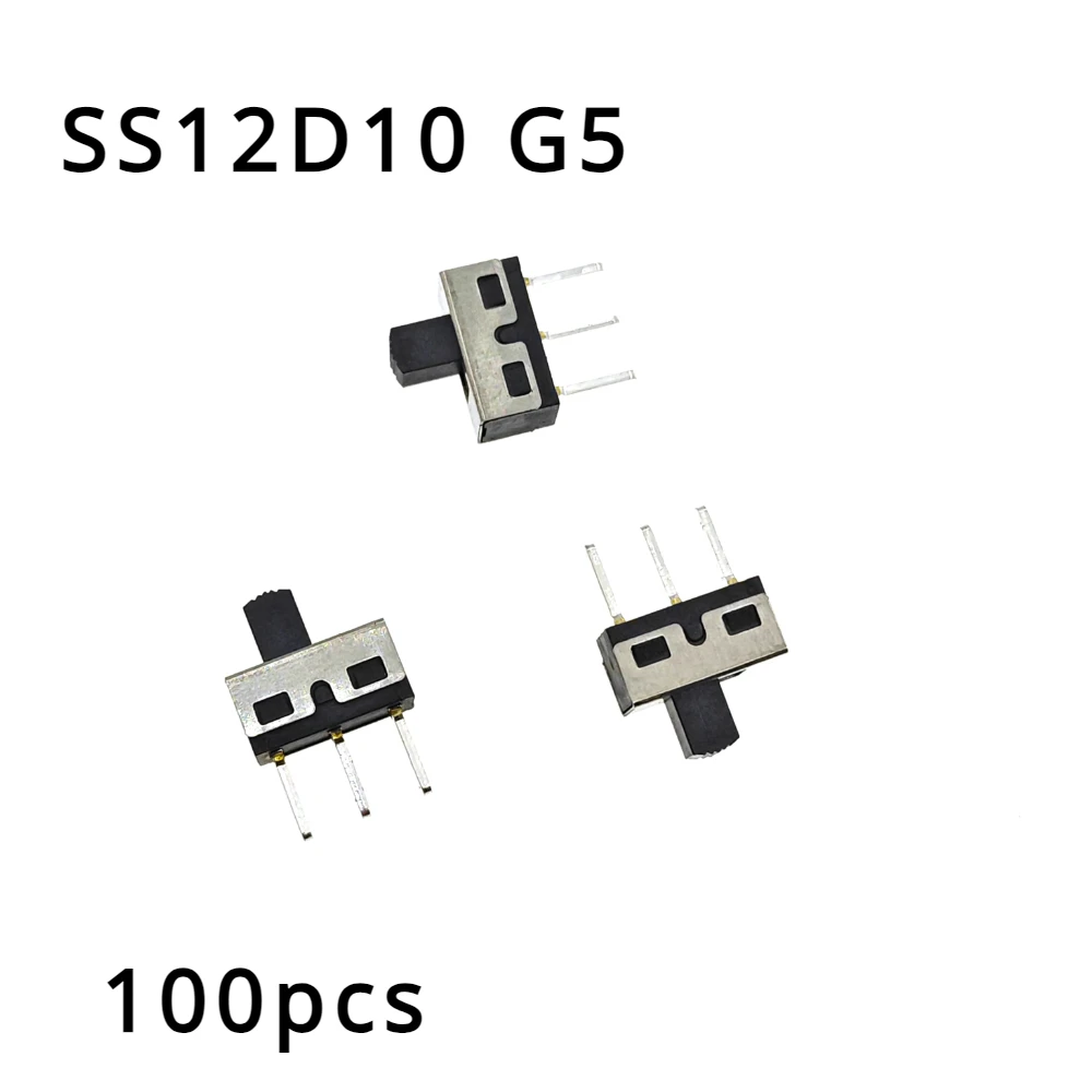 100PCS SS12D10 SS12D11 Toggle Switch 3Pins Straight Feet 1P2T Handle High 5MM Spacing Of 4.7mm 3A 250V SS12D10G5