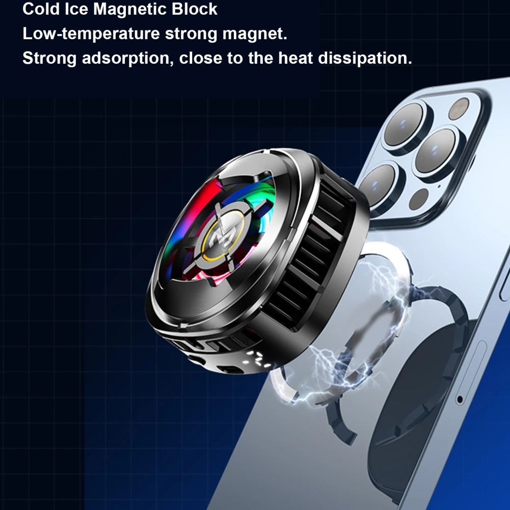 Cell Phone Cooler RGB Phone Cooling Fan Semiconductor Heatsink Cooling Magnetic Mobile Phone Radiator For Gaming CX-06