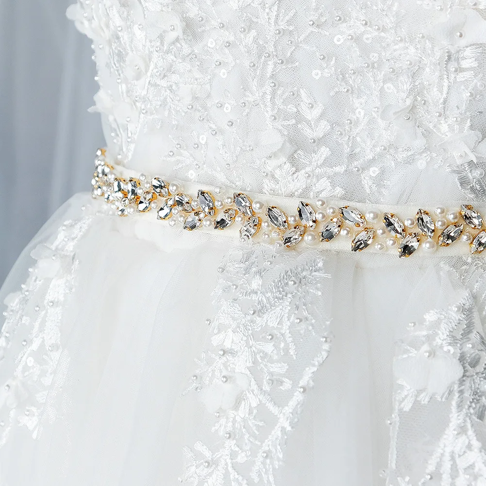Handmade Rhinestone Flower Belts for Women Accessories Party Prom Bridal Wedding Dress Belt Strass Bride Sash Bridesmaid Gift image 5
