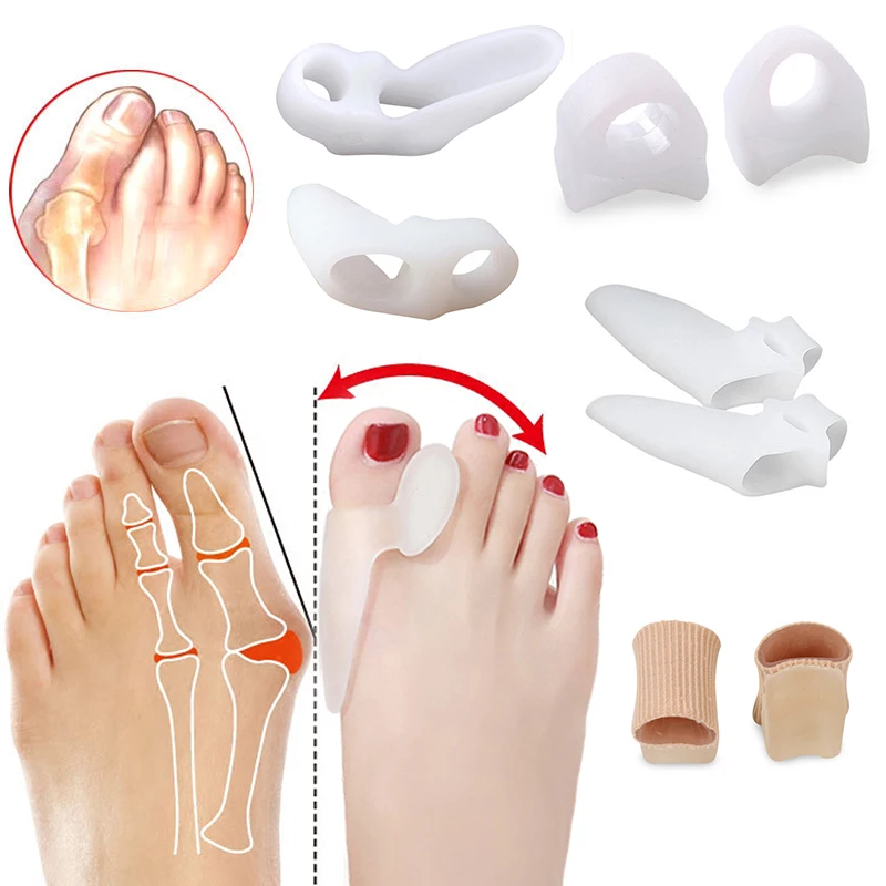 Separador de dedos para pedicura, Protector de silicona para el cuidado de los pies, alisador ortopédico, Corrector de juanetes, Hallux Valgus