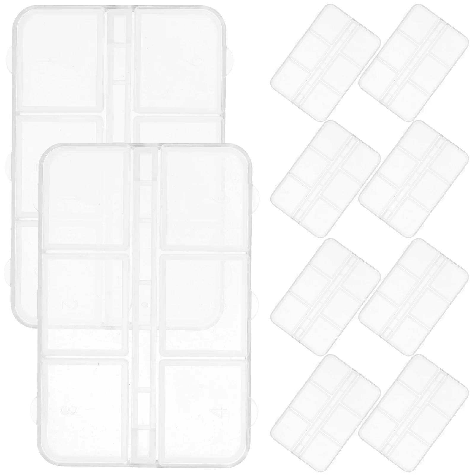 

10pcs Nail Storage Box Plastic Organizer Multi Grid Beads Containers Portable Craft Boxes Transparent Jewelry Box Holder