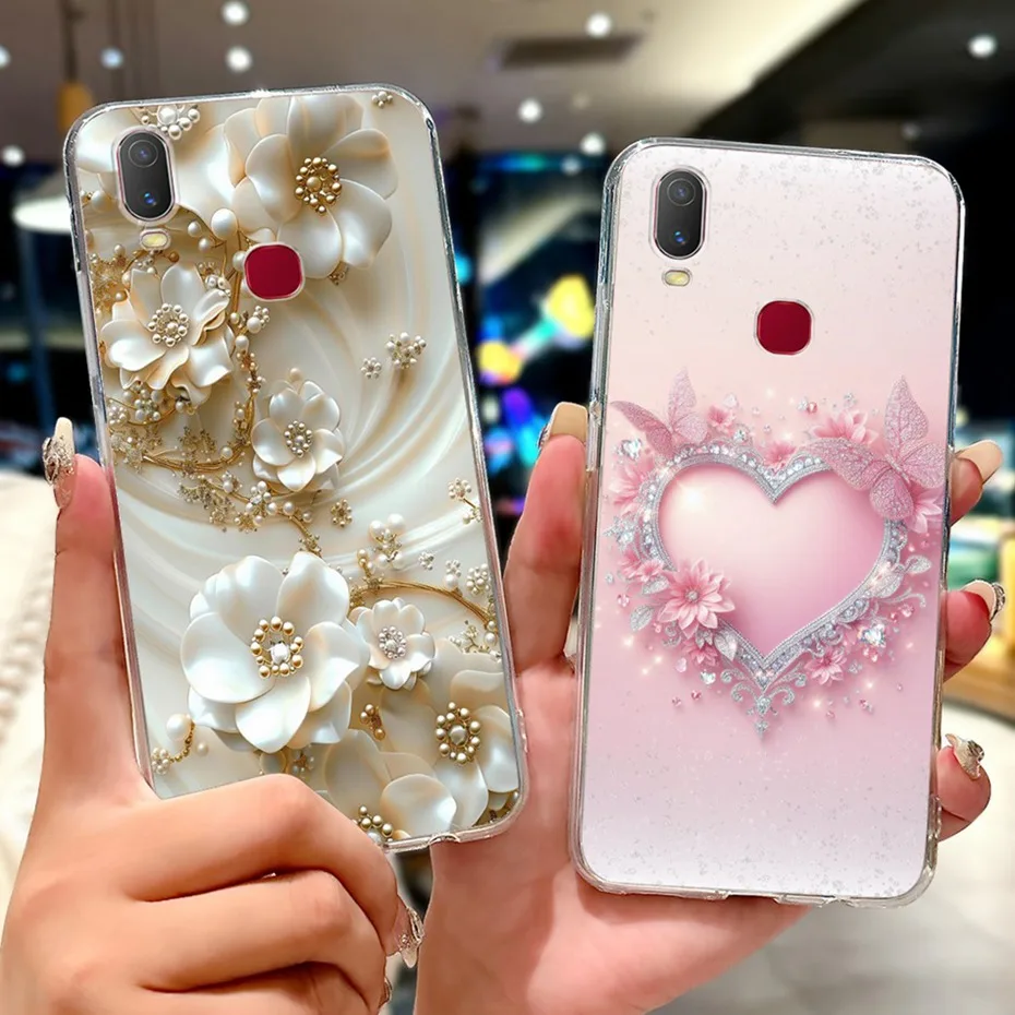 حافظة كرتونية لطيفة لهاتف Vivo Y11 Y12i غطاء خلفي من السيليكون الناعم من مادة البولي يوريثان الحراري لهاتف Vivo 1906 1906_20 Y11 (2019)