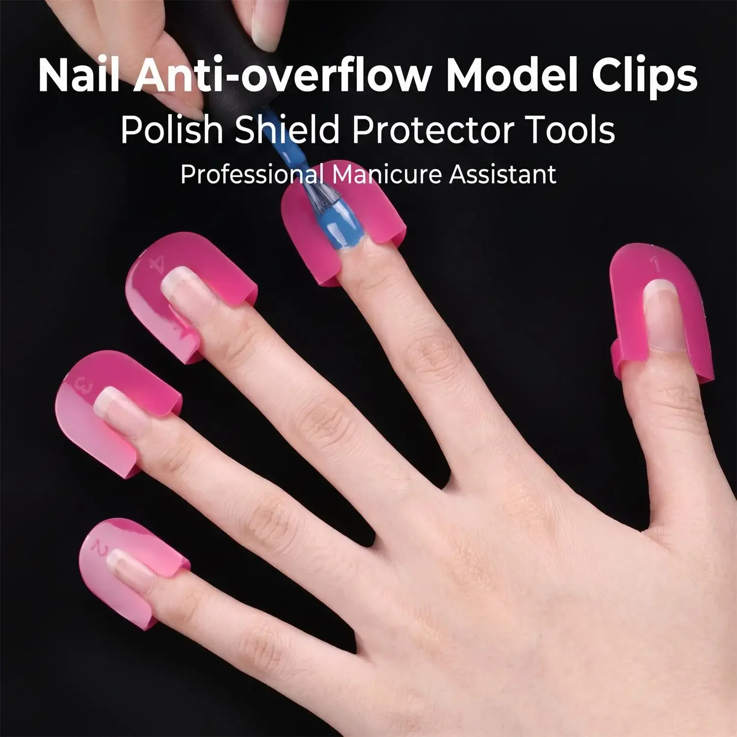 Gel Nail Polish Anti-Spill Auxiliary Tool Set Nail Anti-Overflow Clips for French Manicure Beginner Model Clips Boxed