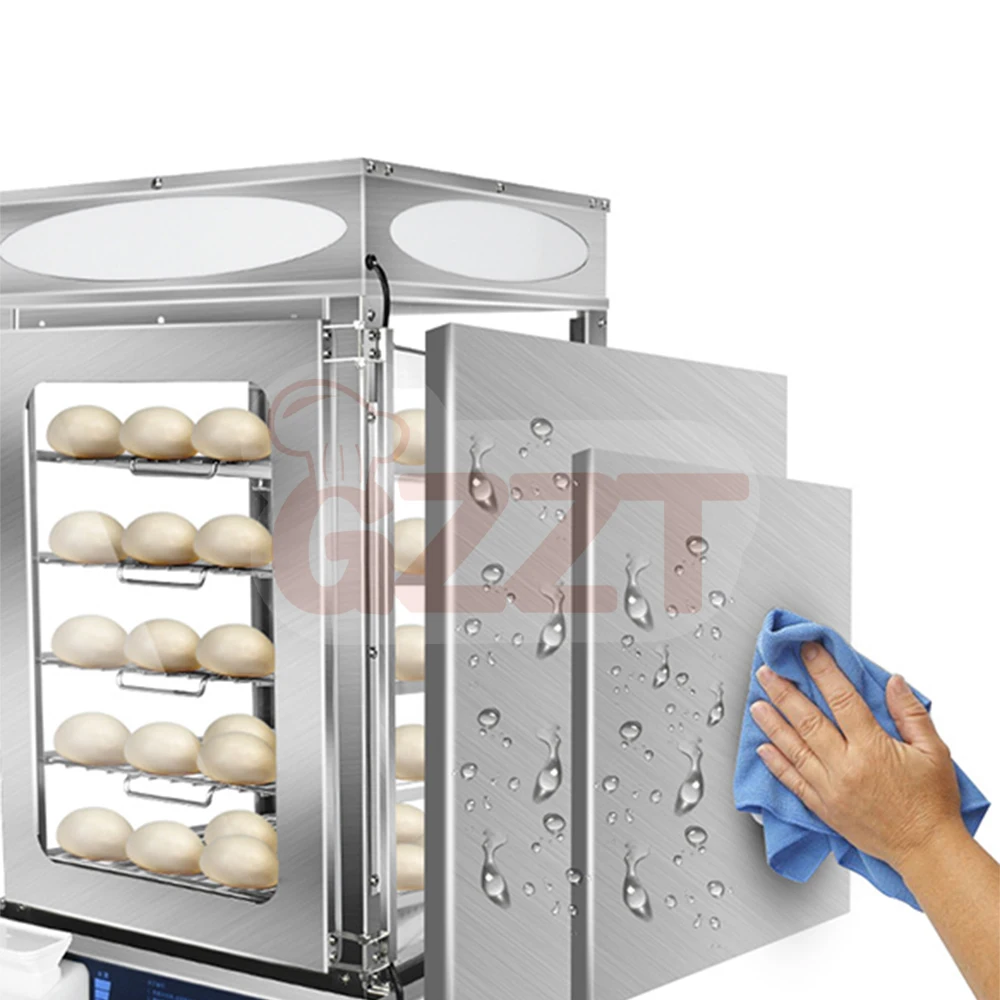 Electric Commercial Stainless Steel Food Warmer Display Showing Steaming Food Kitchen Machine Bao Dimsum Bun Steamer with Glass view 2