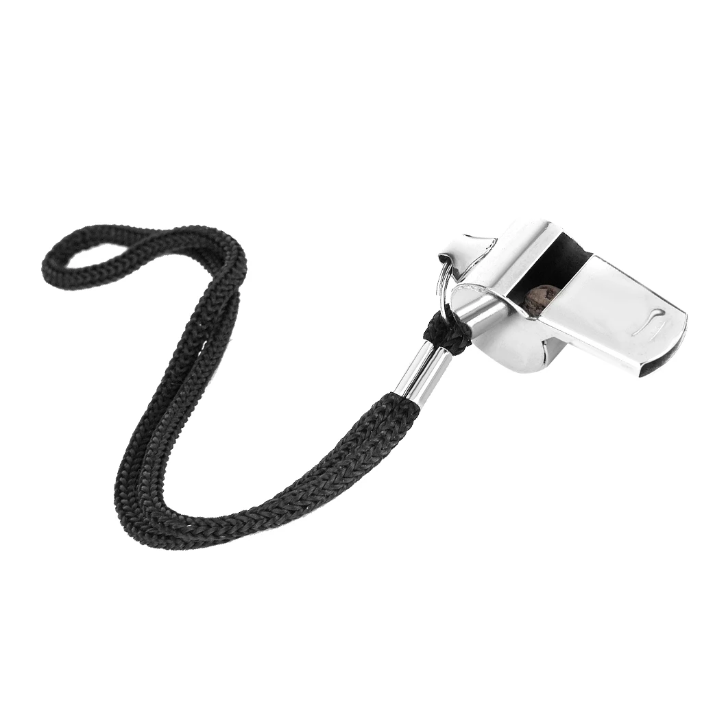 Football Soccer Metal Whistles Lanyard High Quality Referee Whistle for Coaches and Sports Events