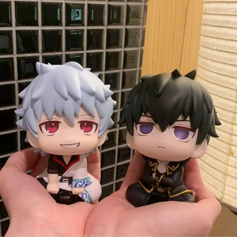 10CM Q-Version Gintama Figur Sakata Gintoki Hijikata Toushirou Anime PVC-Modell Desktop-Ornament Niedliche Sammlerstücke Spielzeug Puppe Geschenk
