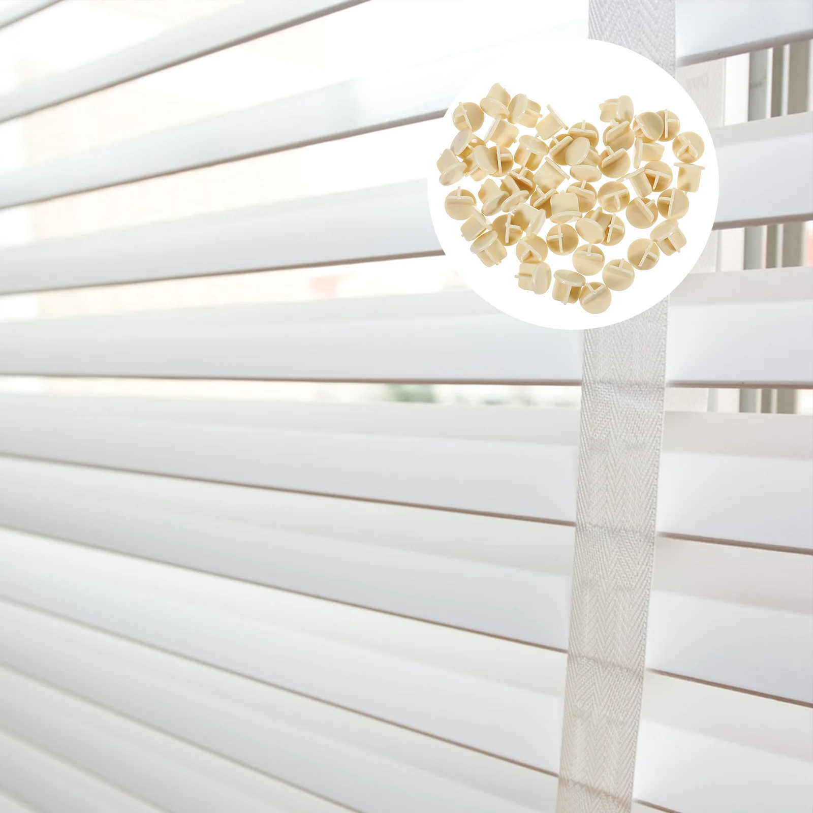 

50Pcs Blinds Bottom Rail End Caps Curtain Rod Plugs Easy Install for Roller Blinds Accessories Replacement Components for Window