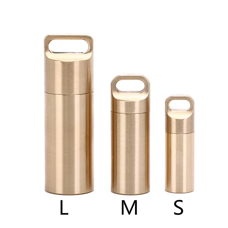 1pc Waterproof Aluminum Pill Box Case Bottle Cache Drug Holder For Traveling Camping Container Keychain Medicine Box Health Care