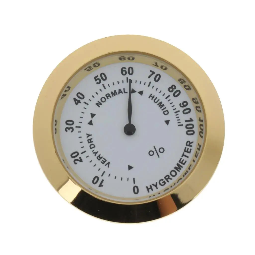 Round Guitar Hygrometer Humidity Meter for Acoustic Bass Cello Ukulele Violin Moisture Monitor with Thermometer