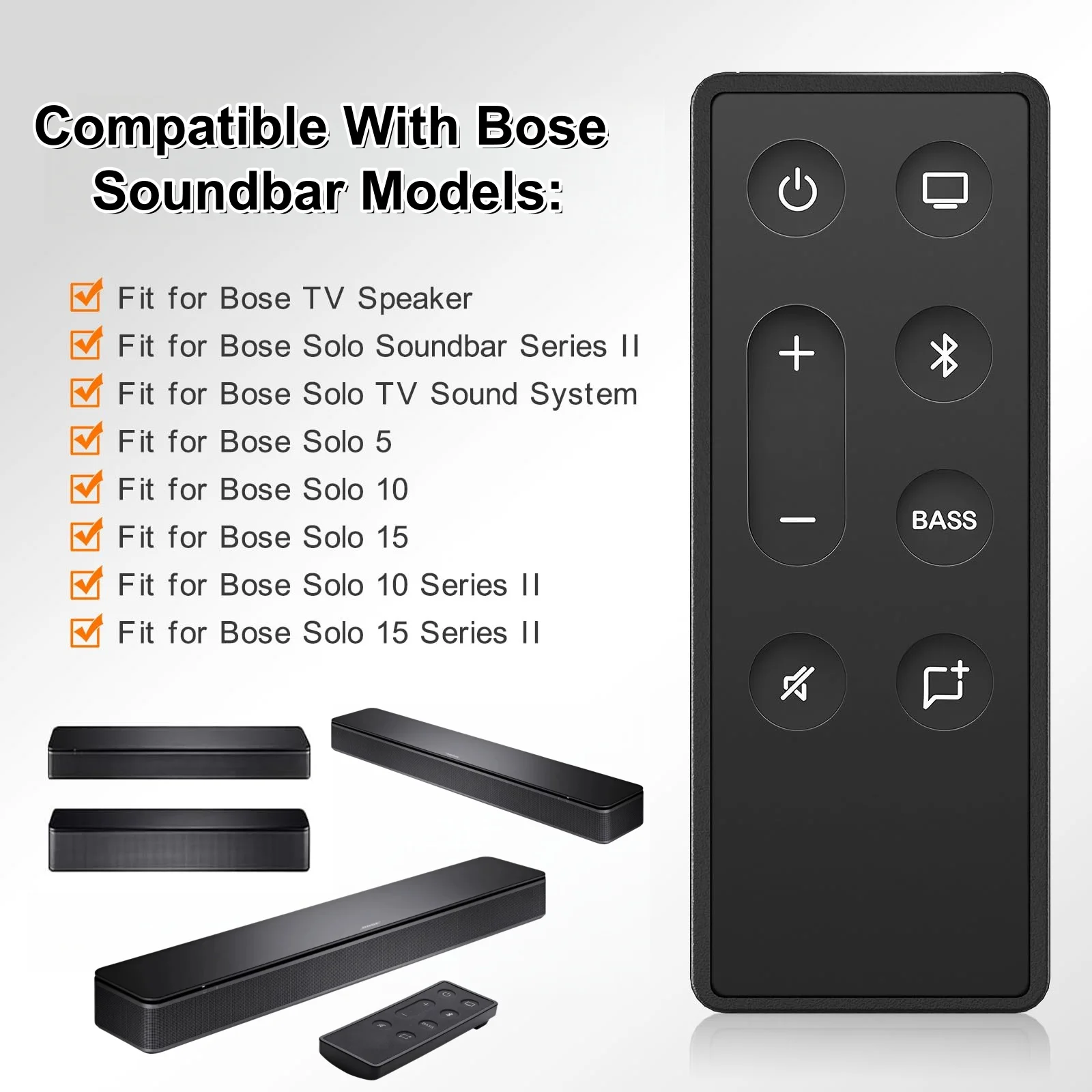 New Replacement Remote Control for Bose TV Speaker/Bose Solo Soundbar Series II(Batteries Not Included)