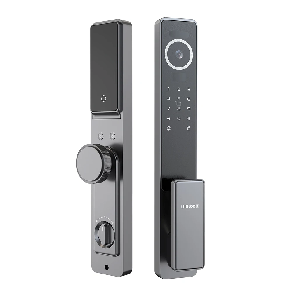 

UIELOCK Face Recognition Smart Door Lock Fingerprint Digital Door Lock With Camera Fully Automatic Tuya Wifi 3D Cloud Type C(5V)