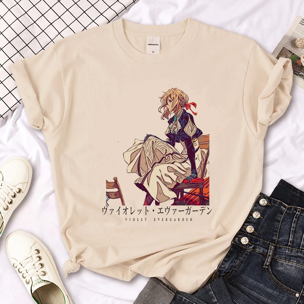 Violet Evergarden t-shirts women Y2K tshirt female anime streetwear clothing