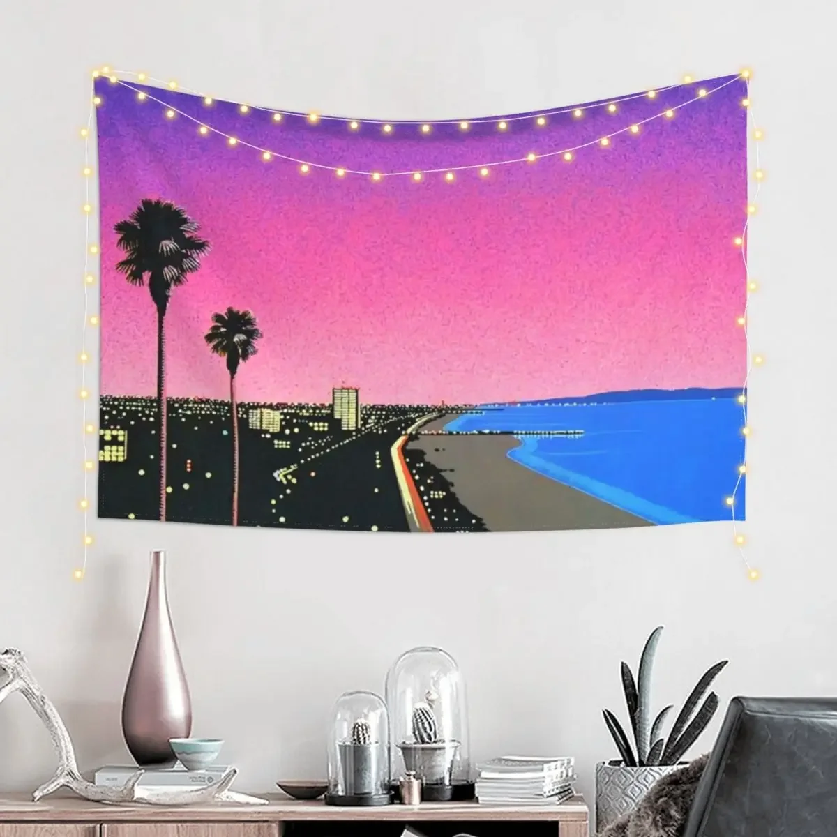 wet klopo hiroshi nagai vaporwave pantai Tapestry Bedroom Organization And Decoration Wall Decorations Bedroom Decor Tapestry