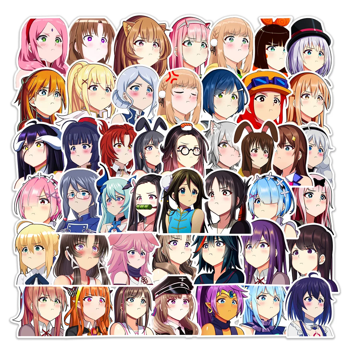 

50Pcs Pout Anime Character Series Graffiti Stickers Suitable for Laptop Helmets Desktop Decoration DIY Stickers Toys Wholesale