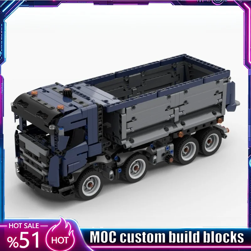 763PCS Modify Tipper Truck MOC Vehicle Model Custom Puzzle Blocks DIY Creative Assembly Technical Toy Building Brick Xmas Gift