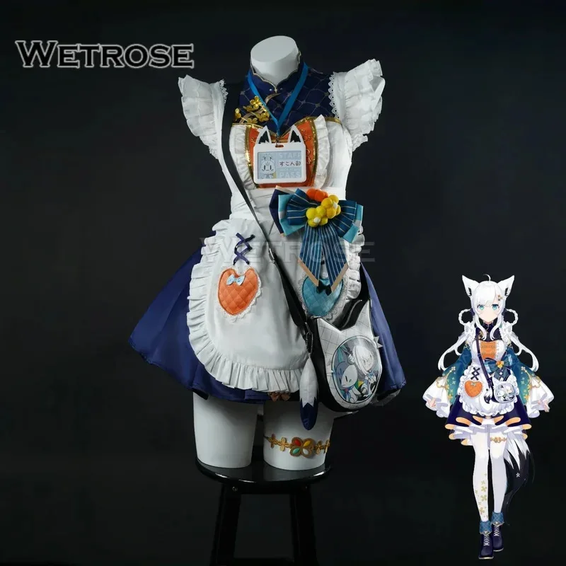

【Wetrose】In Stock Shirakami Fubuki Cafe Maid New Outfit Dress Cosplay Costume Coffee Halloween Xmas
