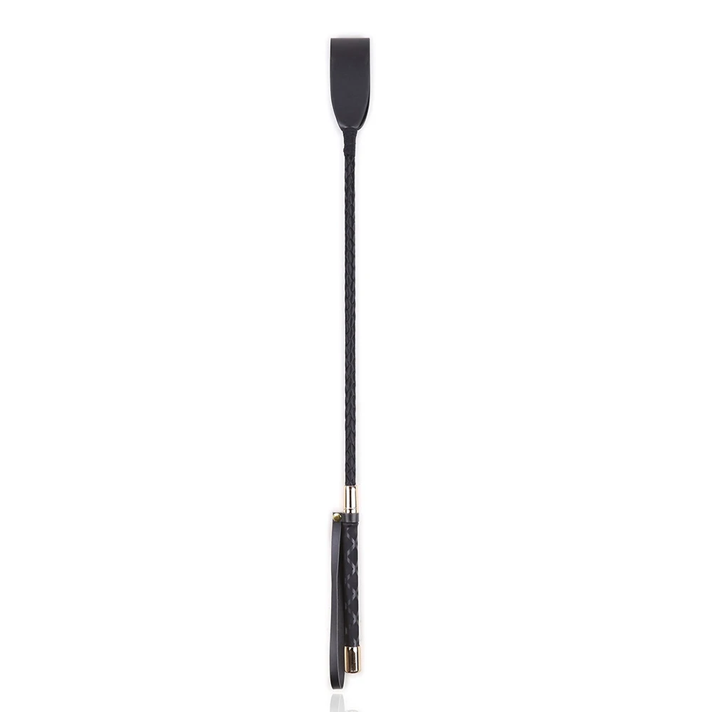 Cambuk kuda Paddle kulit asli 60CM, latihan kuda Crop penunggang kuda kelelawar pemukul submissif