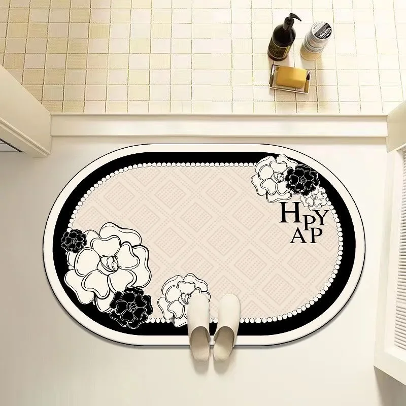 Bathroom Water Absorbing Floor Mat Diatom Mud Household Bathroom Entrance Anti Slip Quick Drying and Wear Resistant Carpet