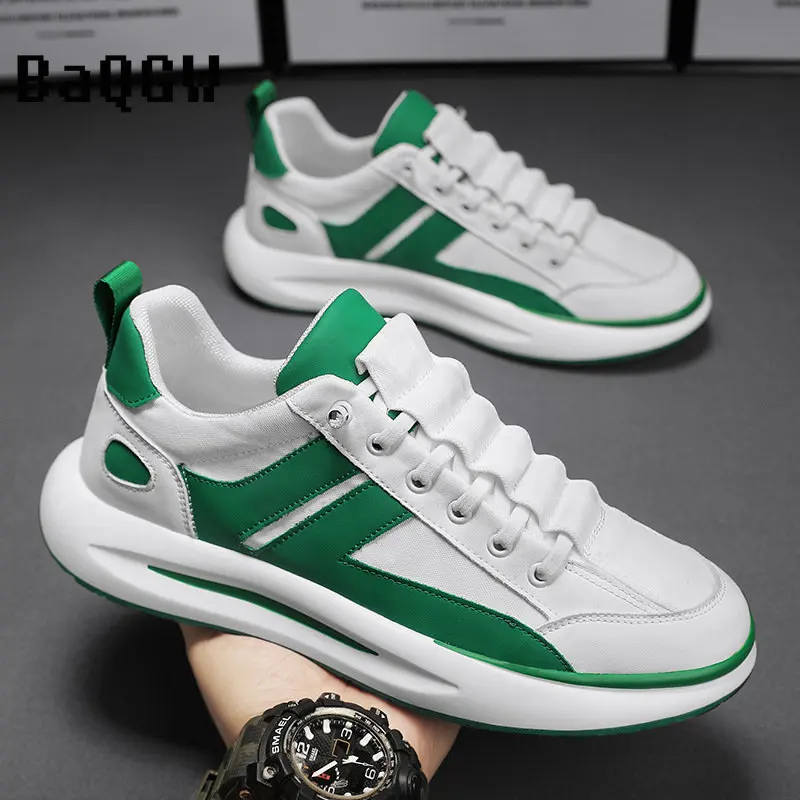 Chunky Sneakers Mannen Zachte Zool Loopschoenen Mode Casual Lederen Stof Ademend Hoogte Verhoogde Flat Platform Board Schoenen