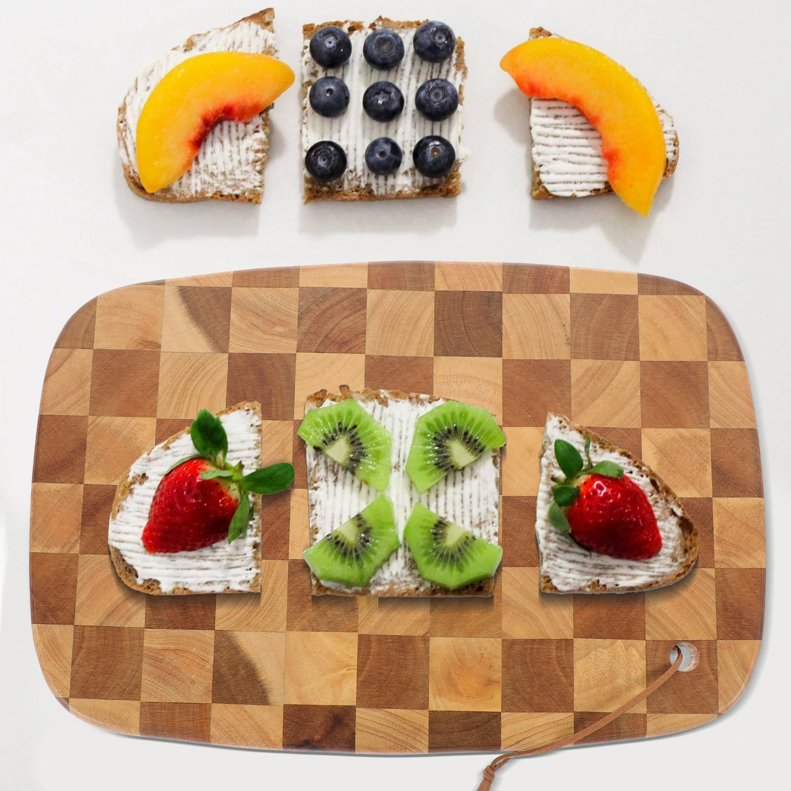 

1pc Large Wood Cutting For Kitchen Double Sided Sturdy Smooth Surface Meat Fruit Vegetable Chopping Board Household Meal