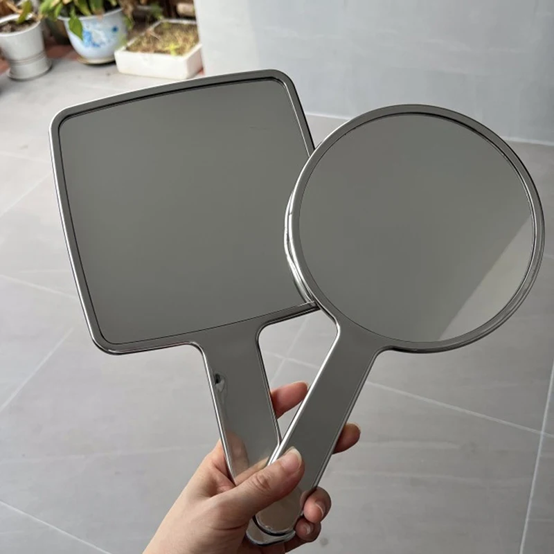 1PC Hand-Held Makeup Mirror Home Retro Ins Wind Mirror Female Portable Hand-Held Beauty Mirror