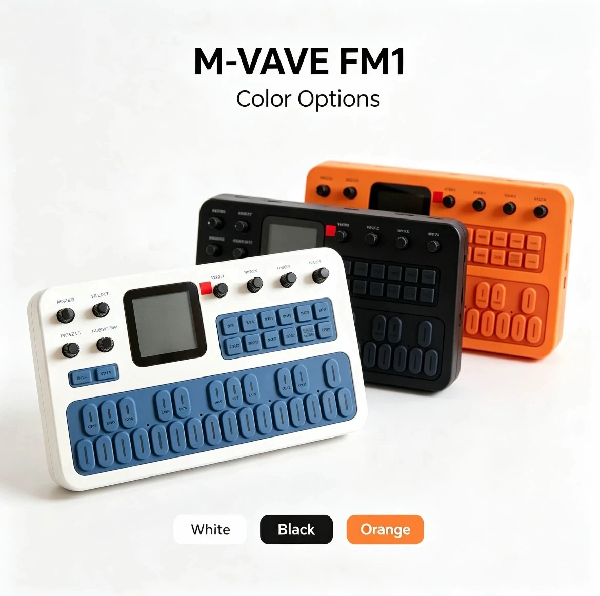 M-VAVE FM1 Mini FM-1 Synthesizer 27 Keys, 3-Channel MIDI, 12h Battery,32-Algorit TFT Display, for Studio Producers or Performers