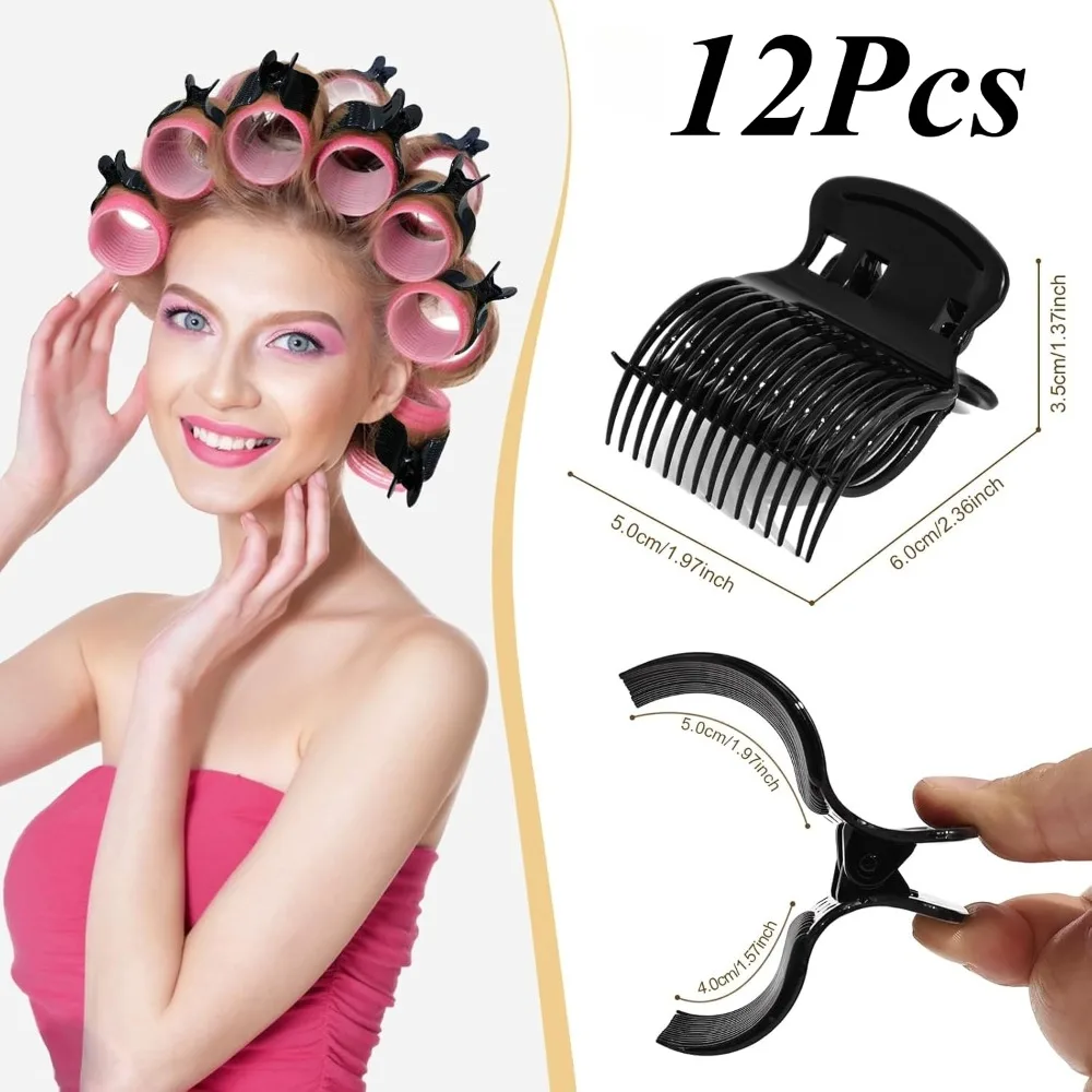 

12Pcs Salon Hot Roller Barrette Curly Hold Hair Clips Insulation Heatless Clips Hair Accessories DIY Styling Tools Accessories