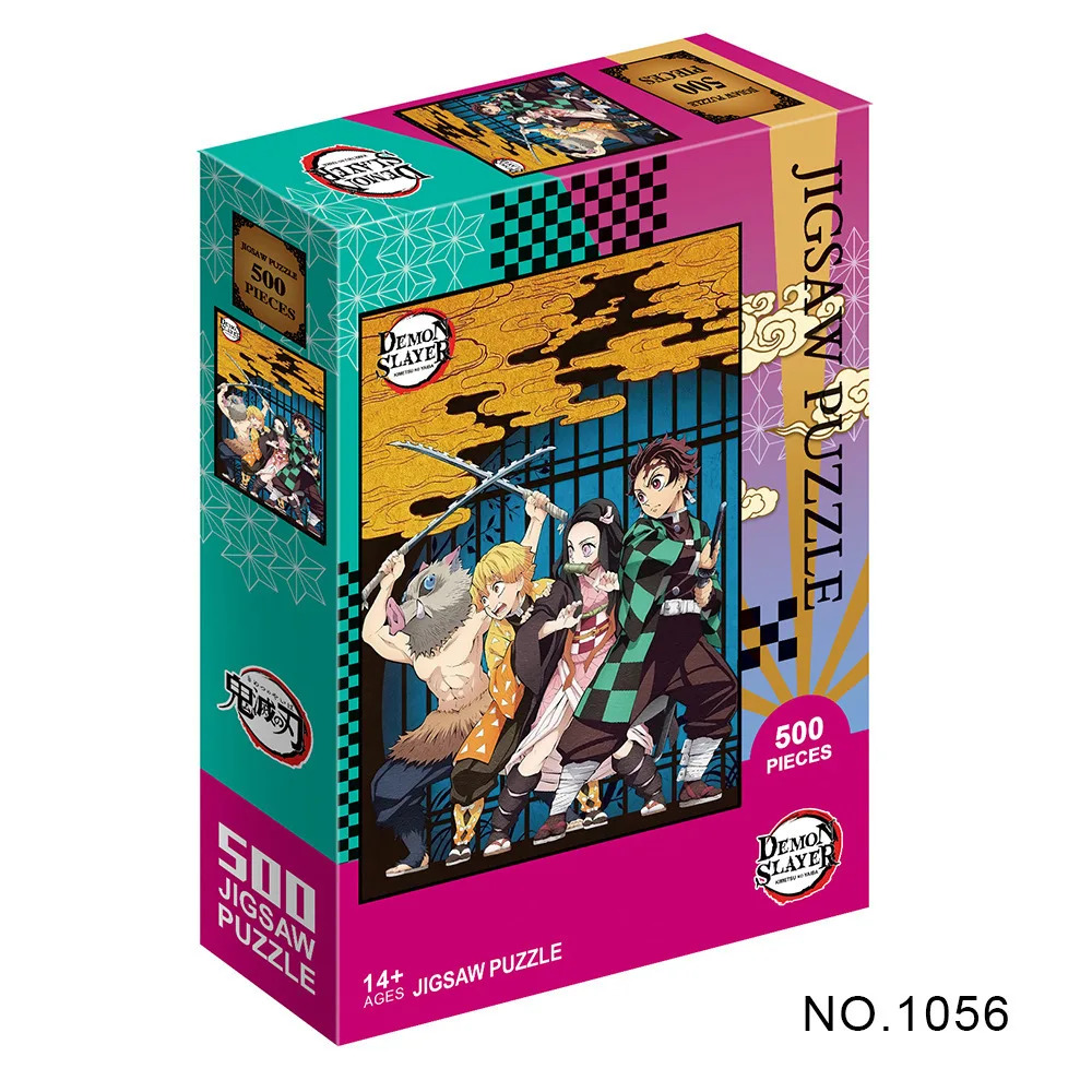 500/1000Piece Jigsaw Puzzles for Adults Demon Slayer Japanese Anime Series Kimetsu Cartoon Kids Educational Enlighten Toys Gifts