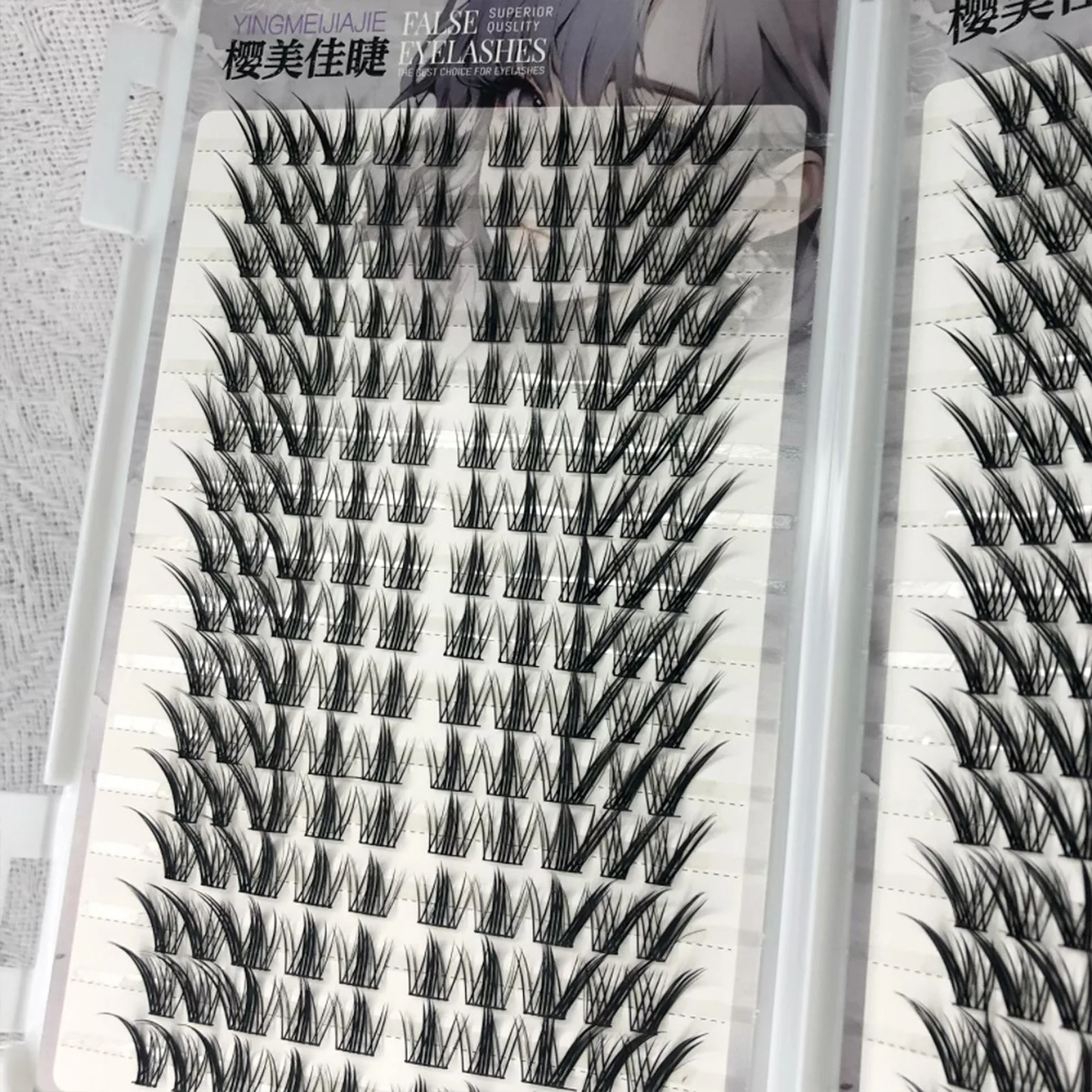 Falsche Wimpern im koreanischen Stil, Augenschwanz, längliche Wimpern, natürliche, flauschige Volumen-Wimpernverlängerung für den täglichen Gebrauch und Make-up-Look – Detail 3