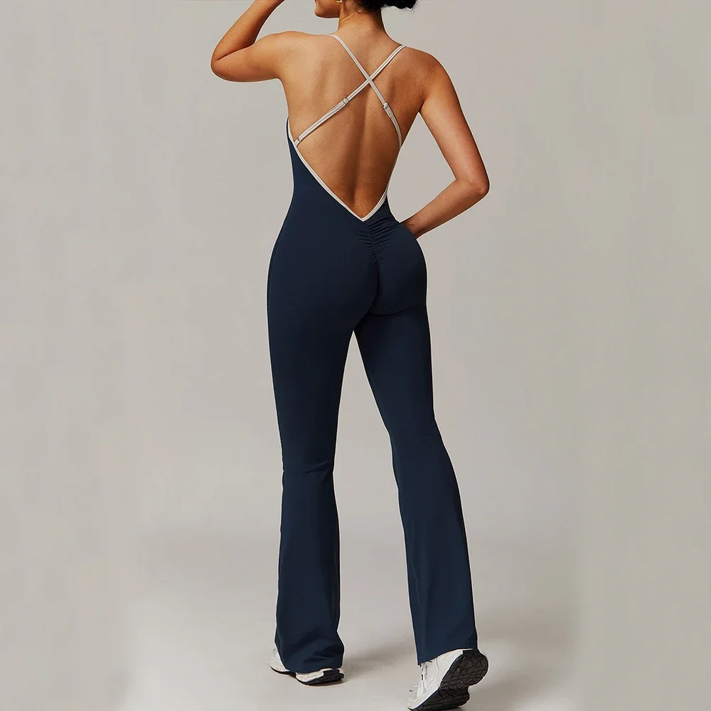 

Fitness Jumpsuit Sportswear Women Gym Set Cross Adjustable Sports Bodysuit Running One Piece Yoga Suit Sexy Backless Romper