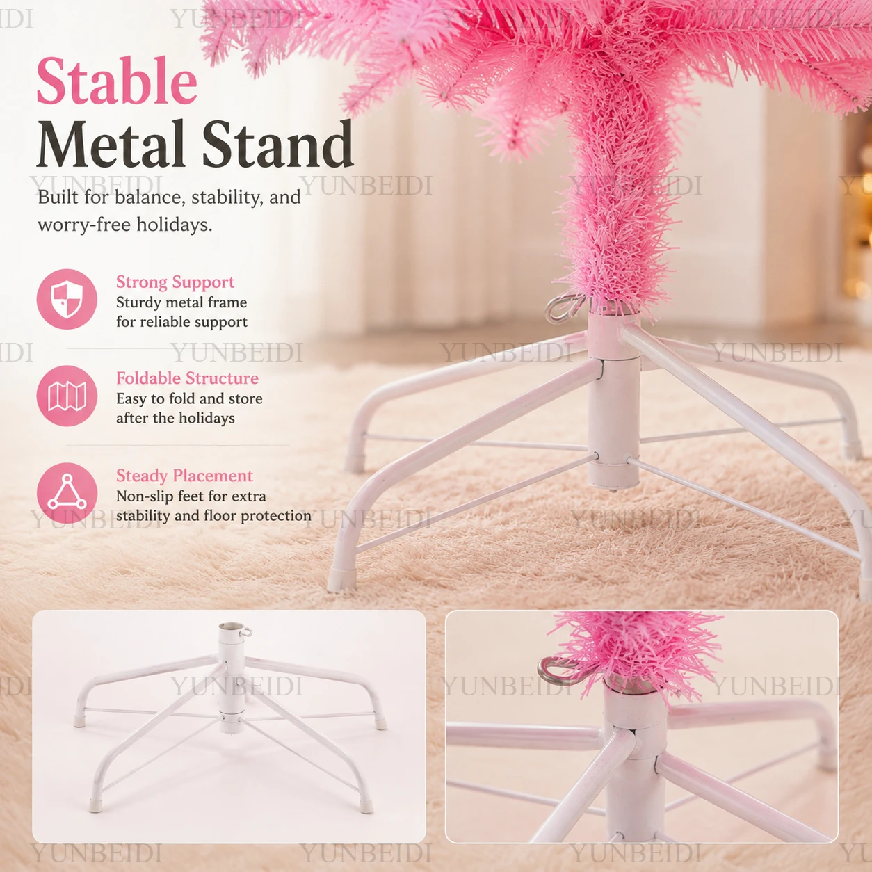 Pohon Natal Artifisial Warna P - Home Decor Lighting Tree ulasan dan harga