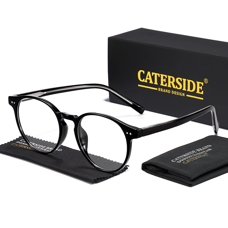 CATERSIDE Vintage Runde Männer Brille Rahmen Hochwertige Marke Design Anti Blau Licht Lesebrille Frauen Optische Rahmen – Detail 6