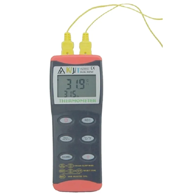 AZ8852 High Precision Multifunctional Thermocouple Thermometer Digital Large Screen Dual Channel K J T Temperature Recorder
